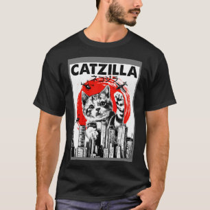 Camiseta Gato japonés de gato de catzilla lindo