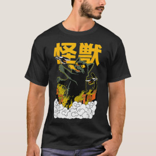 Camiseta Gato japonés Japón Kaiju Monstruo Manga mosca 