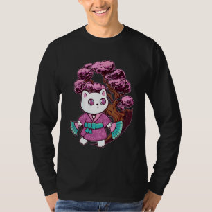 Camiseta Gato japonés Kitten Bonsai Tree Japan Cherry Bloss