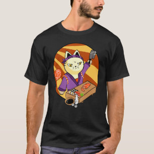 Camiseta Gato japonés Maestro del sushi gato Neko