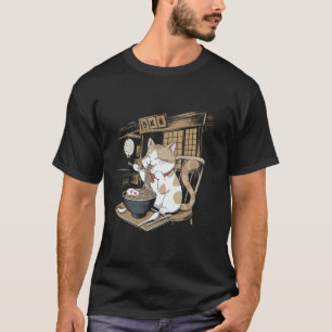 Camiseta Gato japonés Manga animal amante Ramen Noodle Anim