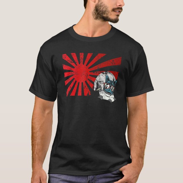 Camiseta Gato japonés Mitsune Mascara escalofriante Art Sun (Anverso)