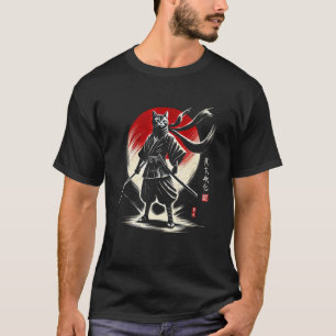 Camiseta Gato japonés Ninja Samurai Japón Guerrero Mamá Pap