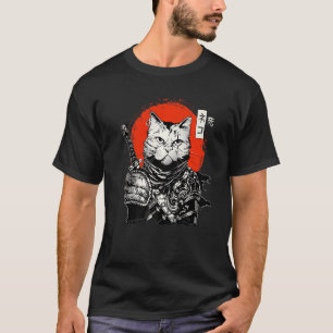 Camiseta Gato japonés samurai Bushido Guerrero Katana Espad