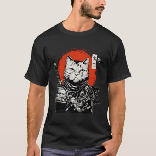 Camiseta Gato japonés samurai Bushido Guerrero Katana Espad