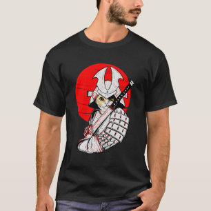 Camiseta Gato japonés samurai Katana japonés Bobtail Cat A