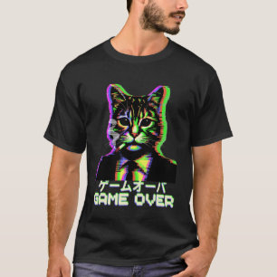 Camiseta Gato japonés Vaporwave fumando cigarrillo Game Ove