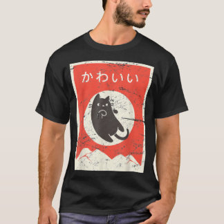 Camiseta Gato japonés vintage Kawaii Anime