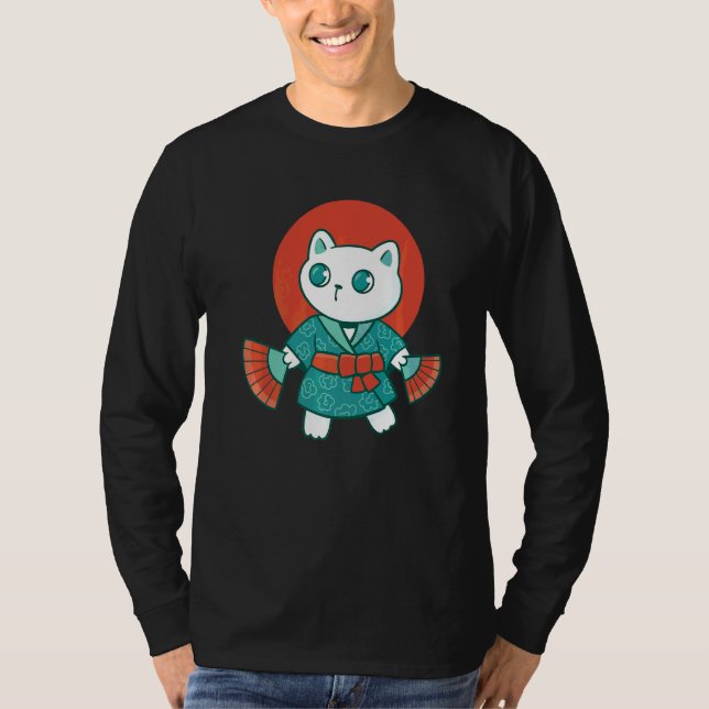 Camiseta Gato japonés Yukata (Anverso)