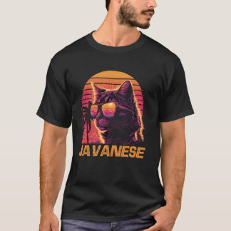 Camiseta Gato javanés de gafas de sol retro de Guay