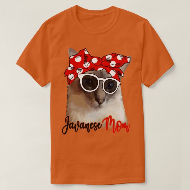 Camiseta Gato javanés Shirt Javanese Cat Mom Bandana (Diseño del anverso)