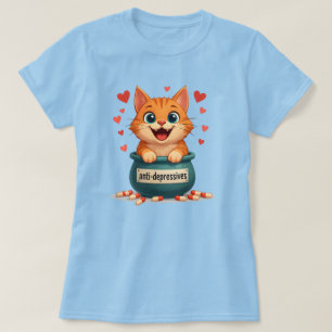 Camiseta Gato jengibre, gato de color rojo