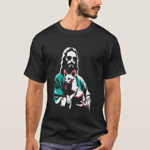 Camiseta Gato Jesus Sphynx - Divertido Sphyn Cristiano Reli