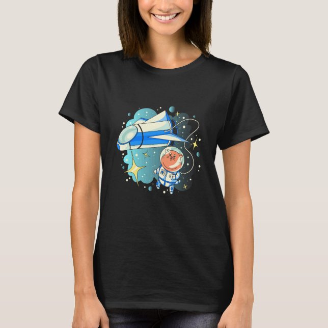 Camiseta gato jet espacial (Anverso)