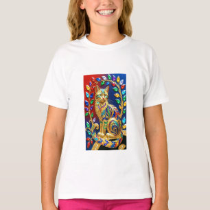 Camiseta Gato Joya Regia – Arte de Lujo Multicolor