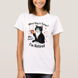 Camiseta Gato Jubilado Divertido Té Humor Relajado