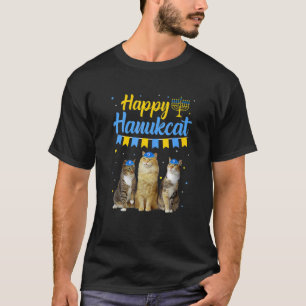 Camiseta Gato judío de Hanukkah Felices Navidades de Hanukc