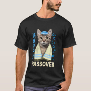 Camiseta Gato judío divertido con Kippah Matzah Feliz Pascu