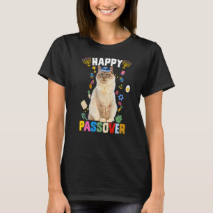 Camiseta Gato judío Kippah Feliz Pascua Matzah Passover H