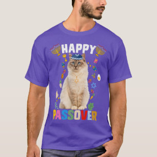 Camiseta Gato judío kippah Feliz Passover Matzah Passover H