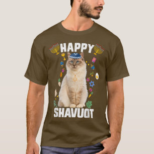 Camiseta Gato judío kippah feliz Shavuot Matzah Shavuot Hol
