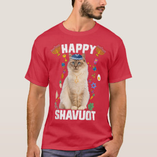 Camiseta Gato judío kippah feliz Shavuot Matzah Shavuot Hol