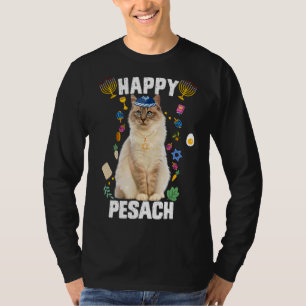 Camiseta Gato judío Kippah Happy Pesach Matzah Passover Hol