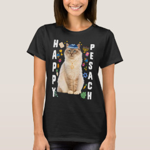 Camiseta Gato judío Kippah Happy Pesach Matzah Passover Hol