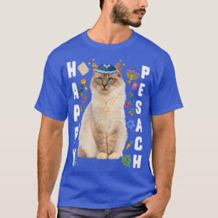 Camiseta Gato judío kippah Happy Pesach Matzah Passover Hol