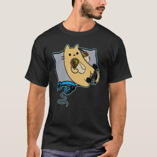 Camiseta Gato Jugador Comiendo Burrito