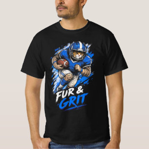 Camiseta Gato jugador de fútbol americano divertido con fur