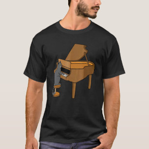 Camiseta Gato Jugador De Música Piano Músico Gr