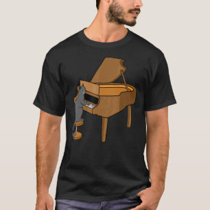 Camiseta Gato Jugador De Música Piano Músico Gr