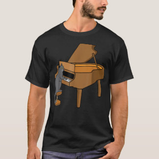 Camiseta Gato Jugador De Música Piano Músico Gr