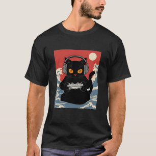 Camiseta Gato jugador genial fantasía oscura vibraciones de