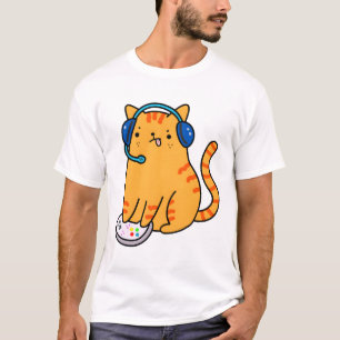 Camiseta Gato Jugador Kawaii