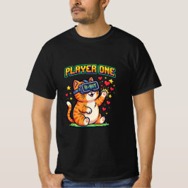 Camiseta Gato jugador uno de 8 bits VR
