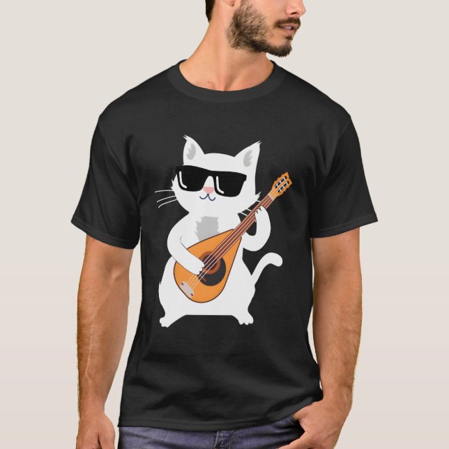 Camiseta Gato jugando a la mandolina (Anverso)