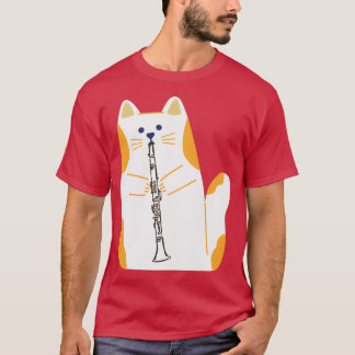 Camiseta gato jugando al CLARINET