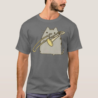 Camiseta Gato jugando al saxofón trombónico 