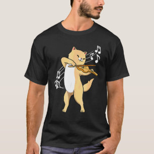 Camiseta Gato jugando al violín violinista de los gatos gra