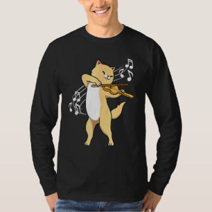 Camiseta Gato jugando al violín violinista de los gatos gra
