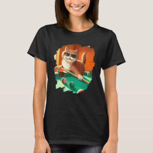 Camiseta Gato jugando billar en la sala Cool Cats