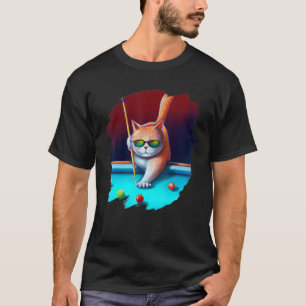 Camiseta Gato jugando billar en la sala Cool Cats 1