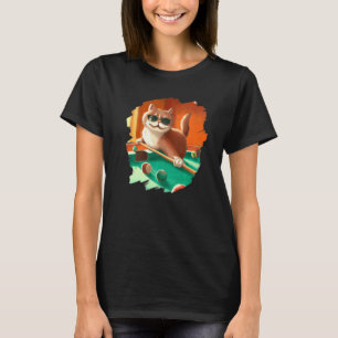 Camiseta Gato jugando billar en la sala Gatos geniales