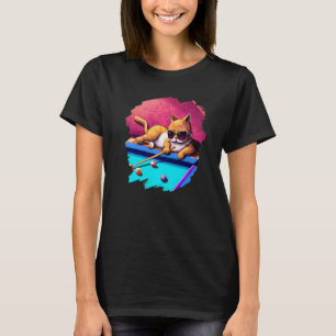 Camiseta Gato jugando billares de billares en latas Guay en