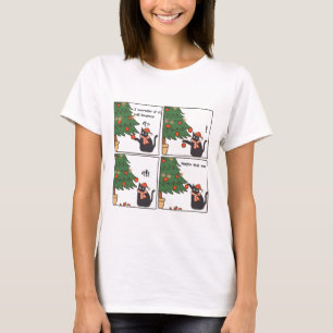 Camiseta Gato Jugando Con Árbol De Navidad