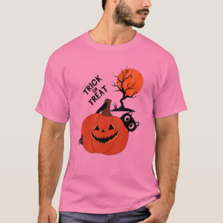 Camiseta Gato jugando con calabaza - Tiempo de truco o trat