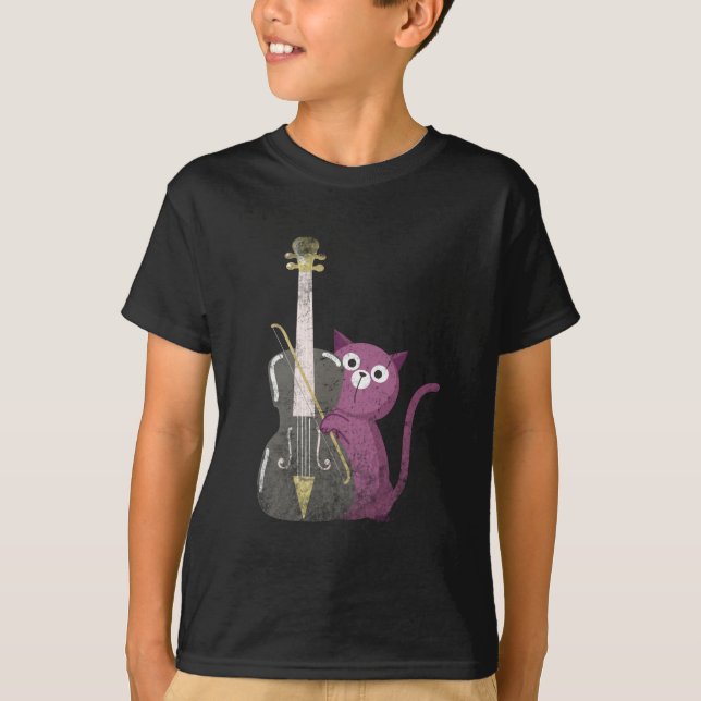 Camiseta gato jugando doble bajo (Anverso)