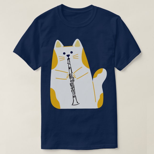 Camiseta Gato Jugando El Clarinet (Diseño del anverso)